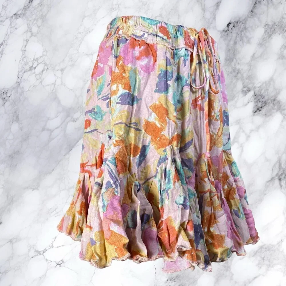 Vici Floral Flutter Watercolor Skirt